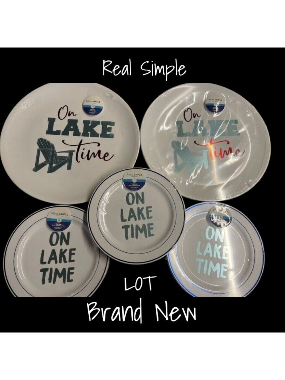 Lake Life Dinner Plates Set - New Plastic Indoor & Outdoor Dining Plates